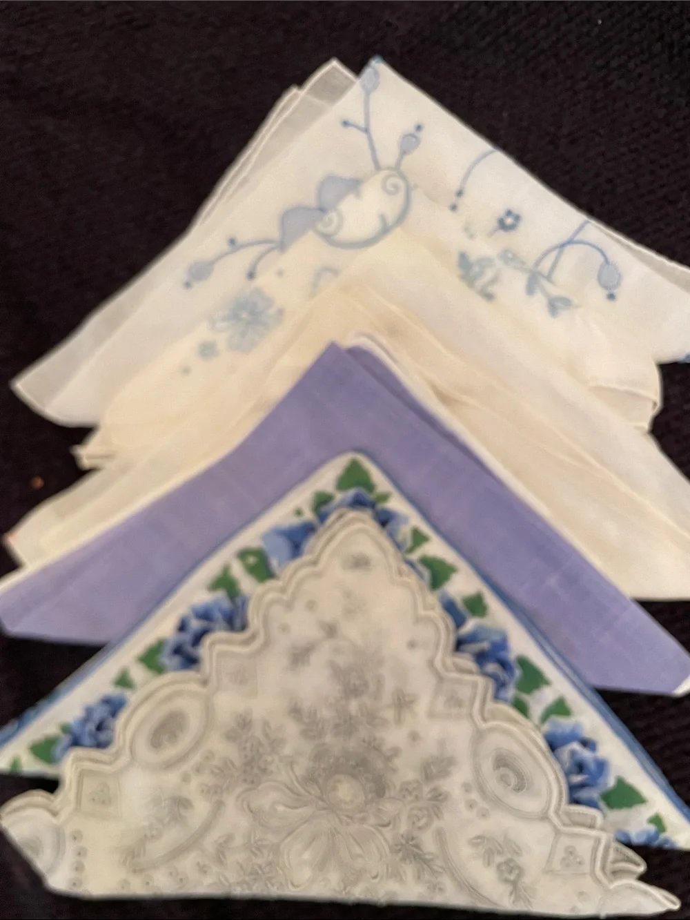 Classic Blue & White Floral Cotton Handkerchiefs - Pack of Assorted Colors-6